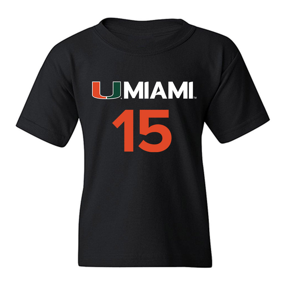 Miami - NCAA Men's Basketball : Kiree Huie - Replica Shersey Youth T-Shirt-0