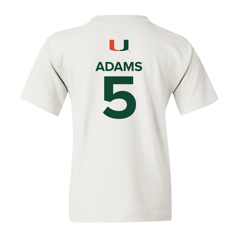 Miami - NCAA Women's Basketball : Ahnay Adams - Replica Shersey Youth T-Shirt-1