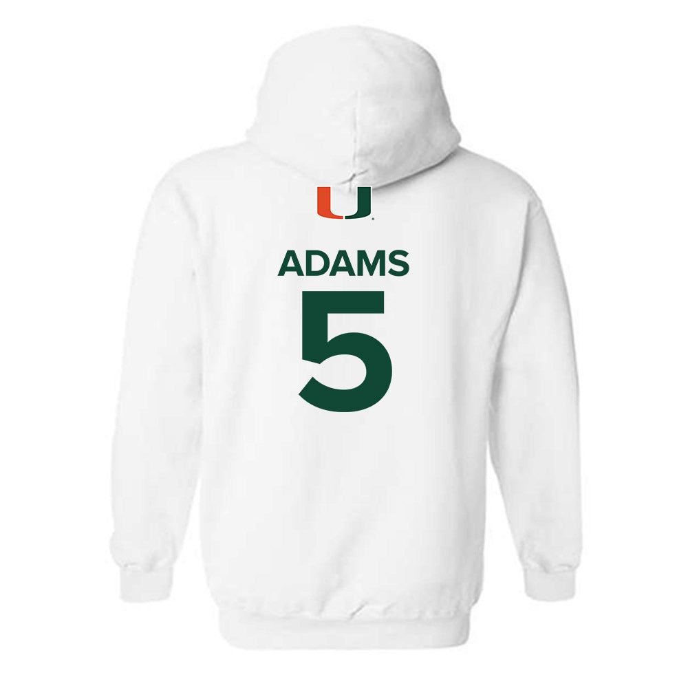 Miami - NCAA Women's Basketball : Ahnay Adams - Replica Shersey Hooded Sweatshirt-1