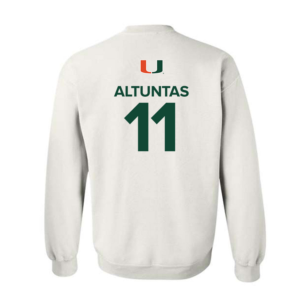 Miami - NCAA Men's Basketball : Salih Altuntas - Replica Shersey Crewneck Sweatshirt-1