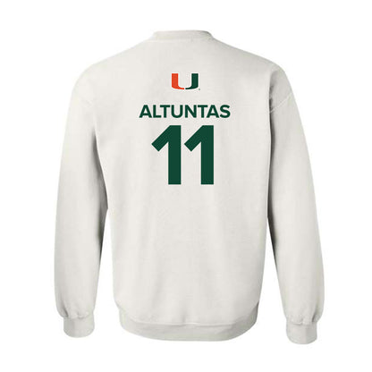Miami - NCAA Men's Basketball : Salih Altuntas - Replica Shersey Crewneck Sweatshirt-1
