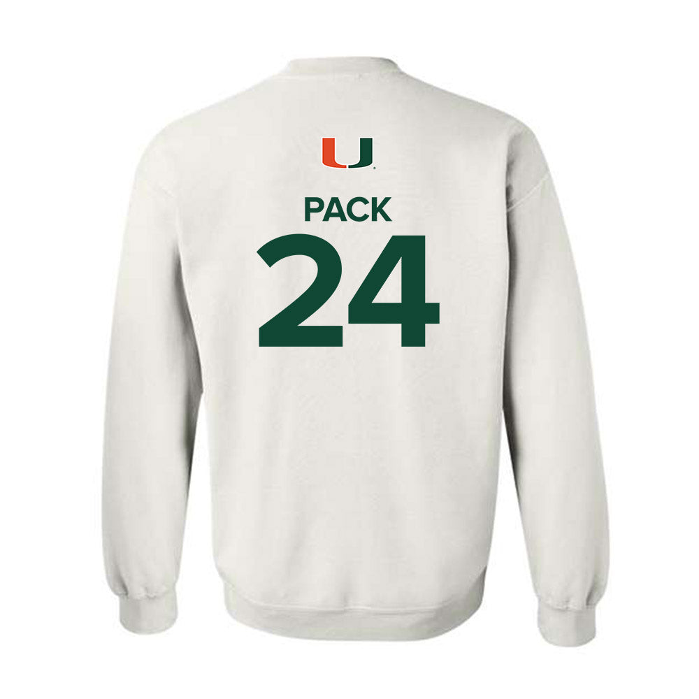 Miami - NCAA Men's Basketball : Nijel Pack - Replica Shersey Crewneck Sweatshirt-1