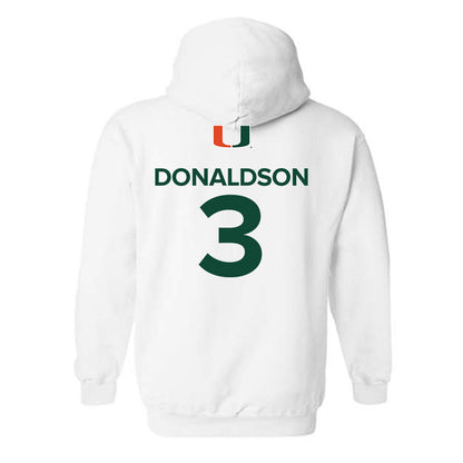 Miami - NCAA Men's Basketball : Tre Donaldson - Replica Shersey Hooded Sweatshirt-1