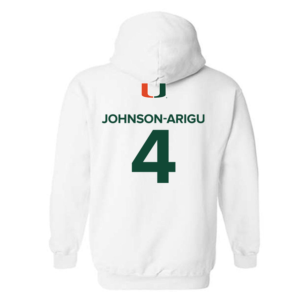 Miami - NCAA Men's Basketball : Isaiah Johnson-Arigu - Replica Shersey Hooded Sweatshirt-1