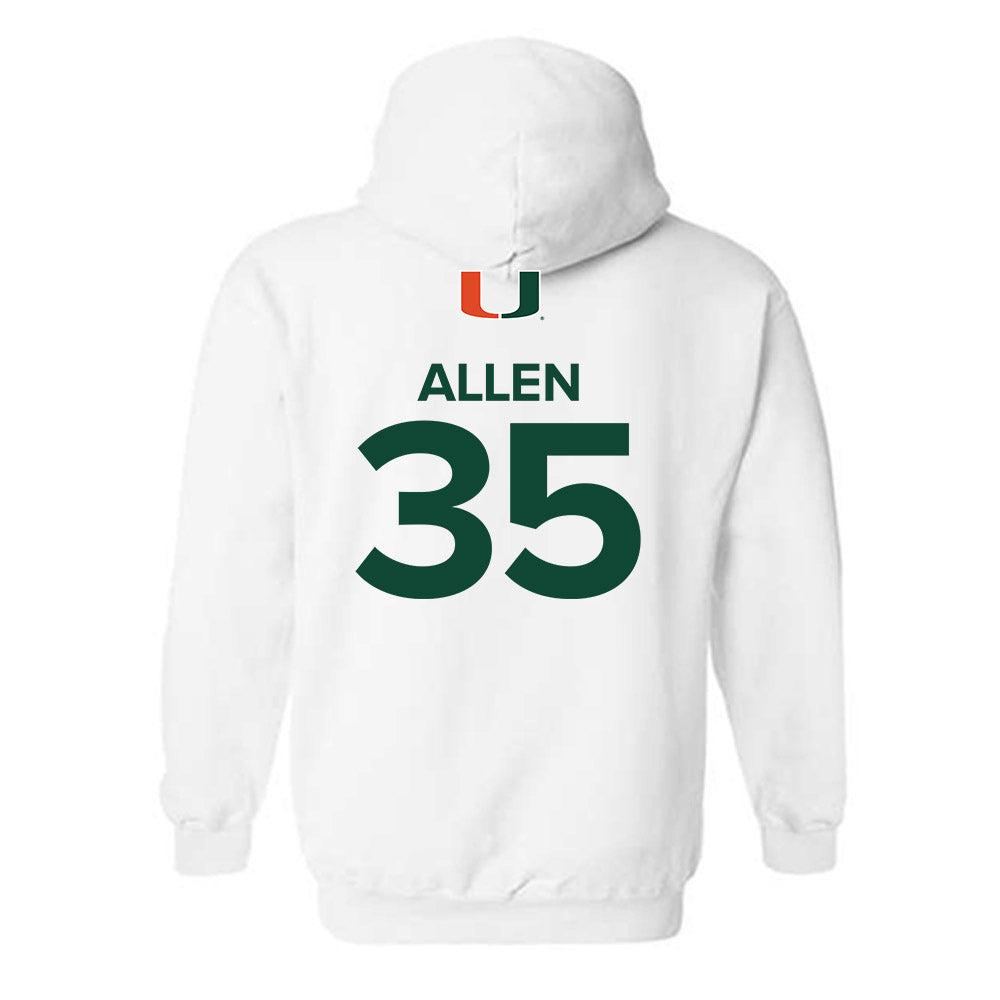 Miami - NCAA Men's Basketball : Dante Allen - Replica Shersey Hooded Sweatshirt-1