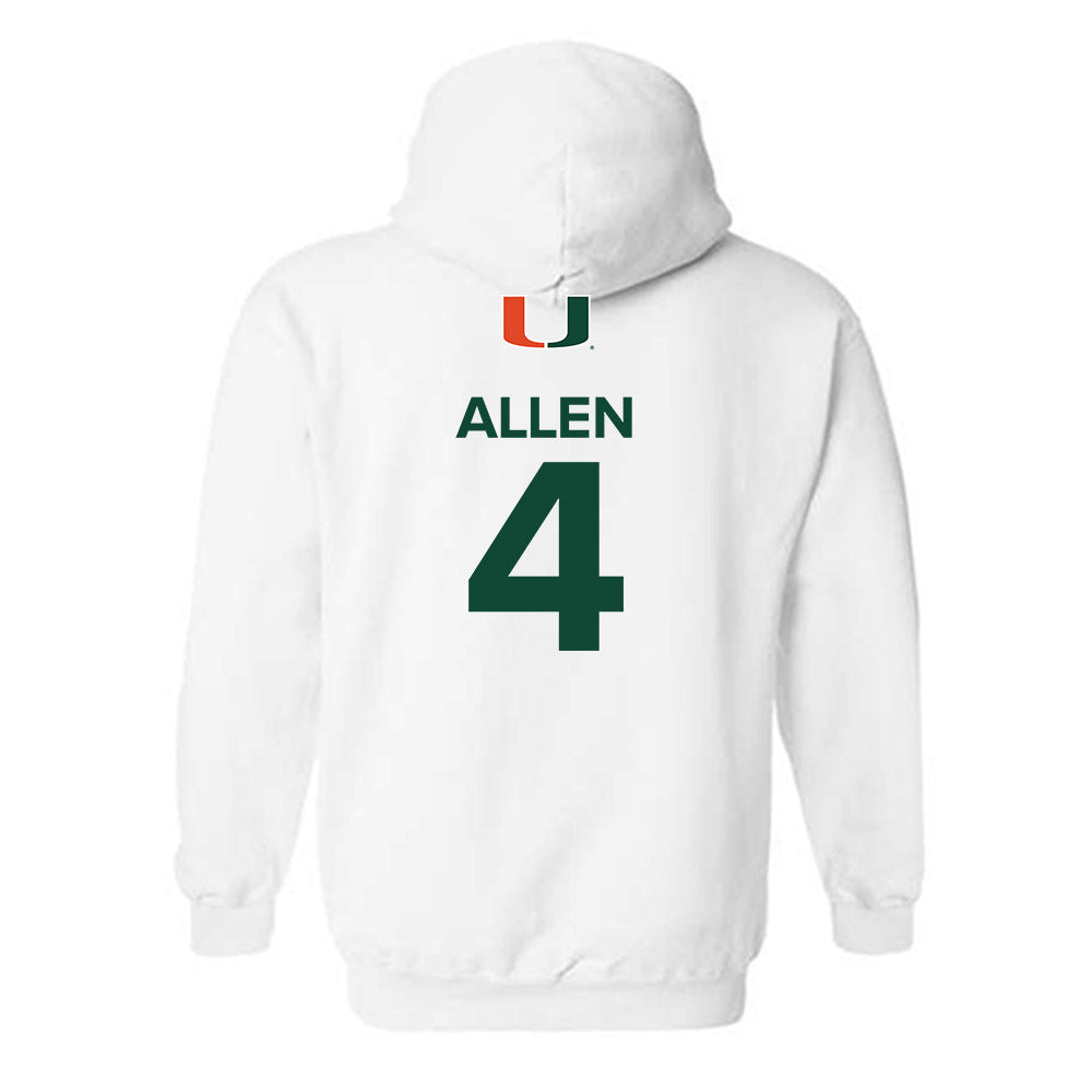 Miami - NCAA Men's Basketball : Marcus Allen - Replica Shersey Hooded Sweatshirt-1