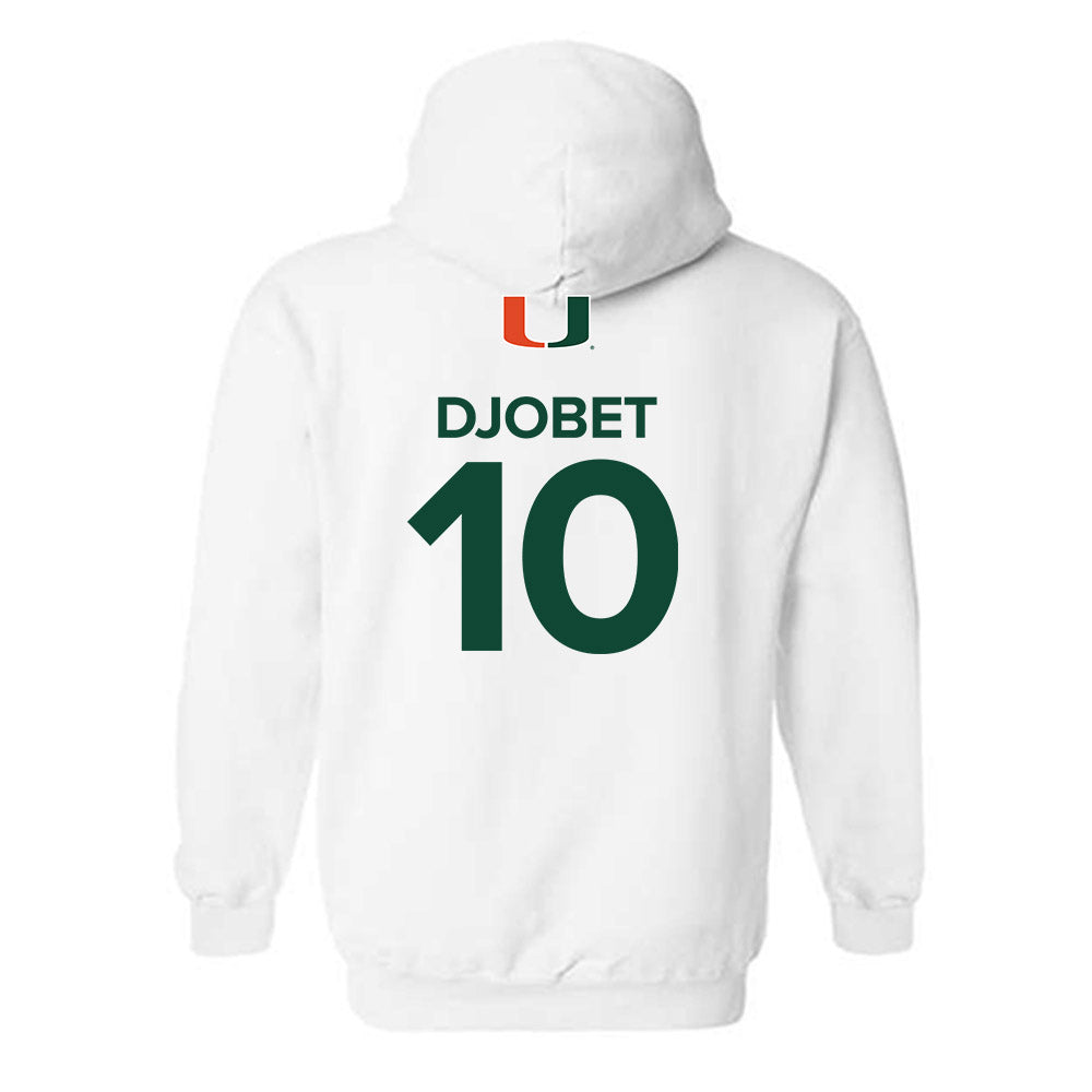 Miami - NCAA Men's Basketball : Paul Djobet - Replica Shersey Hooded Sweatshirt-1