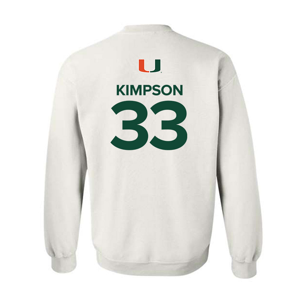 Miami - NCAA Women's Basketball : Amarachi Kimpson - Replica Shersey Crewneck Sweatshirt-1
