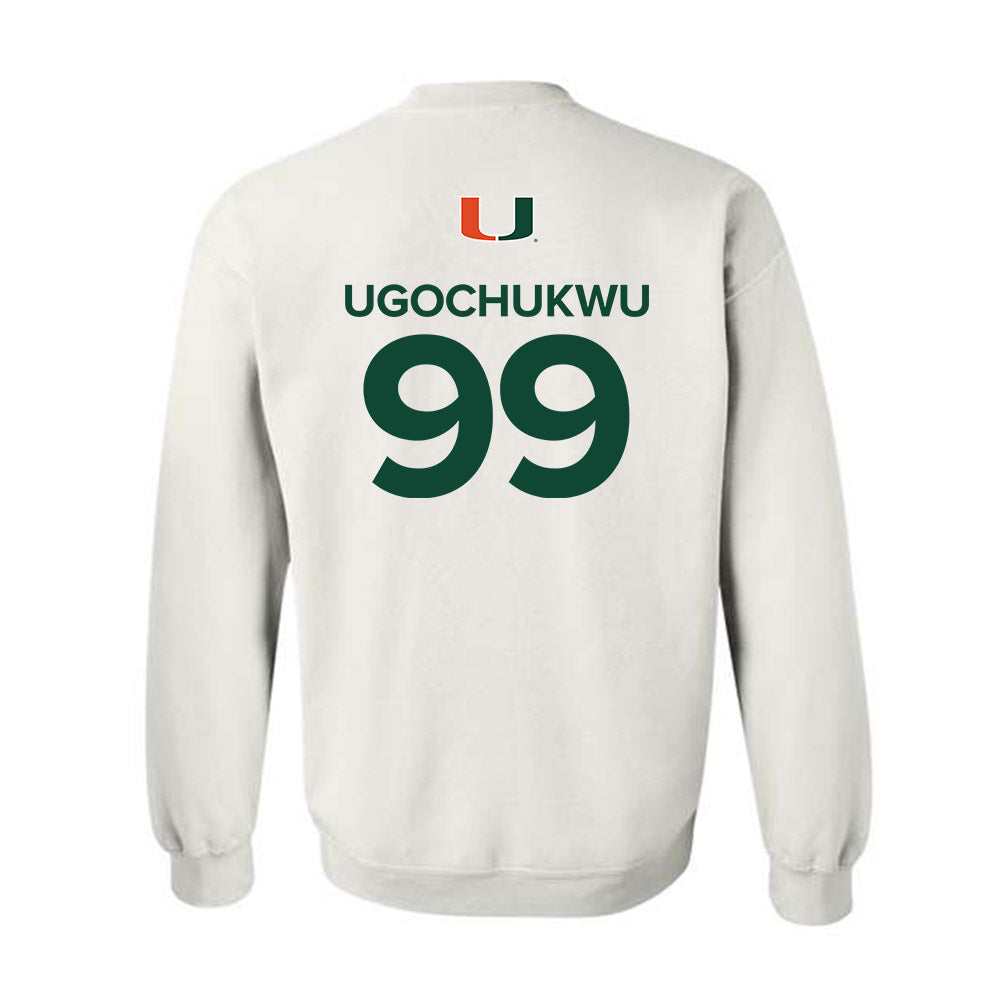 Miami - NCAA Men's Basketball : Divine-Collins Ugochukwu - Replica Shersey Crewneck Sweatshirt-1