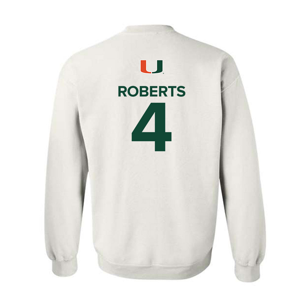 Miami - NCAA Women's Basketball : Jasmyne Roberts - Replica Shersey Crewneck Sweatshirt-1