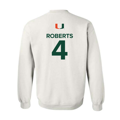 Miami - NCAA Women's Basketball : Jasmyne Roberts - Replica Shersey Crewneck Sweatshirt-1