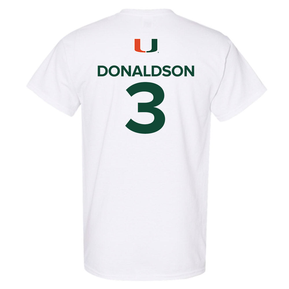 Miami - NCAA Men's Basketball : Tre Donaldson - Replica Shersey T-Shirt-1