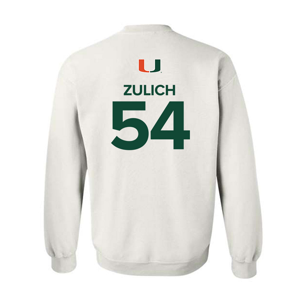 Miami - NCAA Women's Basketball : Sophia Zulich - Replica Shersey Crewneck Sweatshirt-1