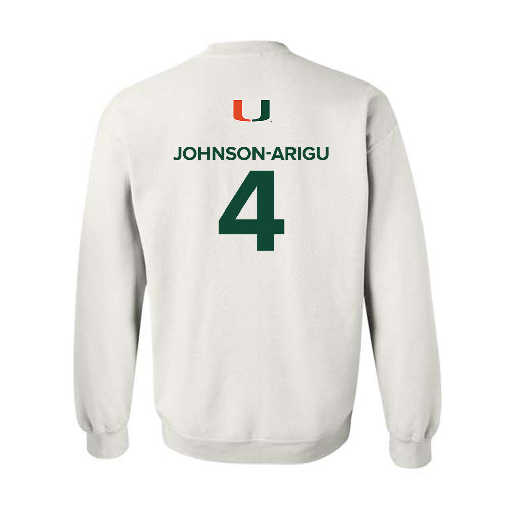 Miami - NCAA Men's Basketball : Isaiah Johnson-Arigu - Replica Shersey Crewneck Sweatshirt-1