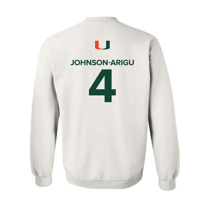 Miami - NCAA Men's Basketball : Isaiah Johnson-Arigu - Replica Shersey Crewneck Sweatshirt-1