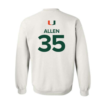 Miami - NCAA Men's Basketball : Dante Allen - Replica Shersey Crewneck Sweatshirt-1