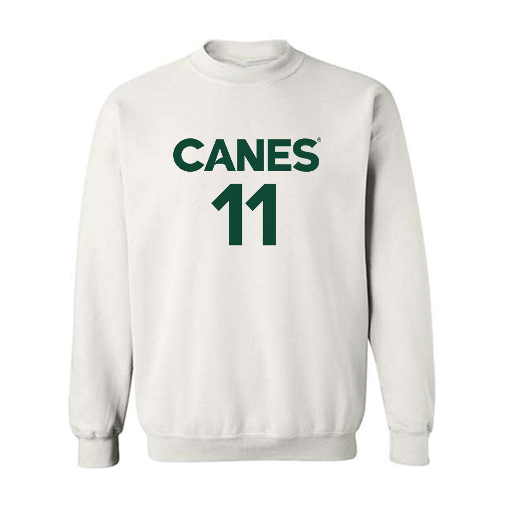 Miami - NCAA Men's Basketball : Salih Altuntas - Replica Shersey Crewneck Sweatshirt-0