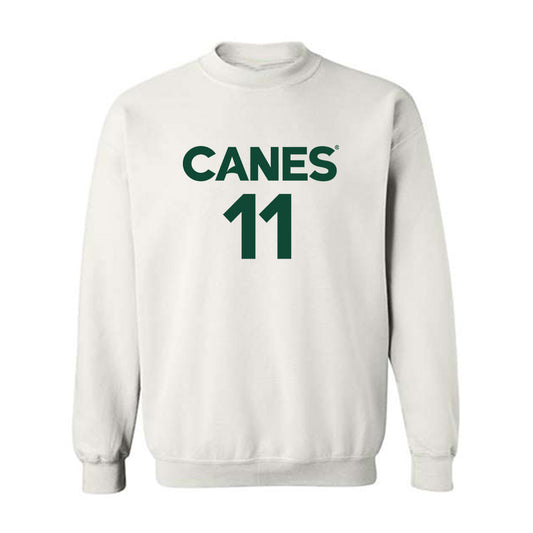 Miami - NCAA Men's Basketball : Salih Altuntas - Replica Shersey Crewneck Sweatshirt-0