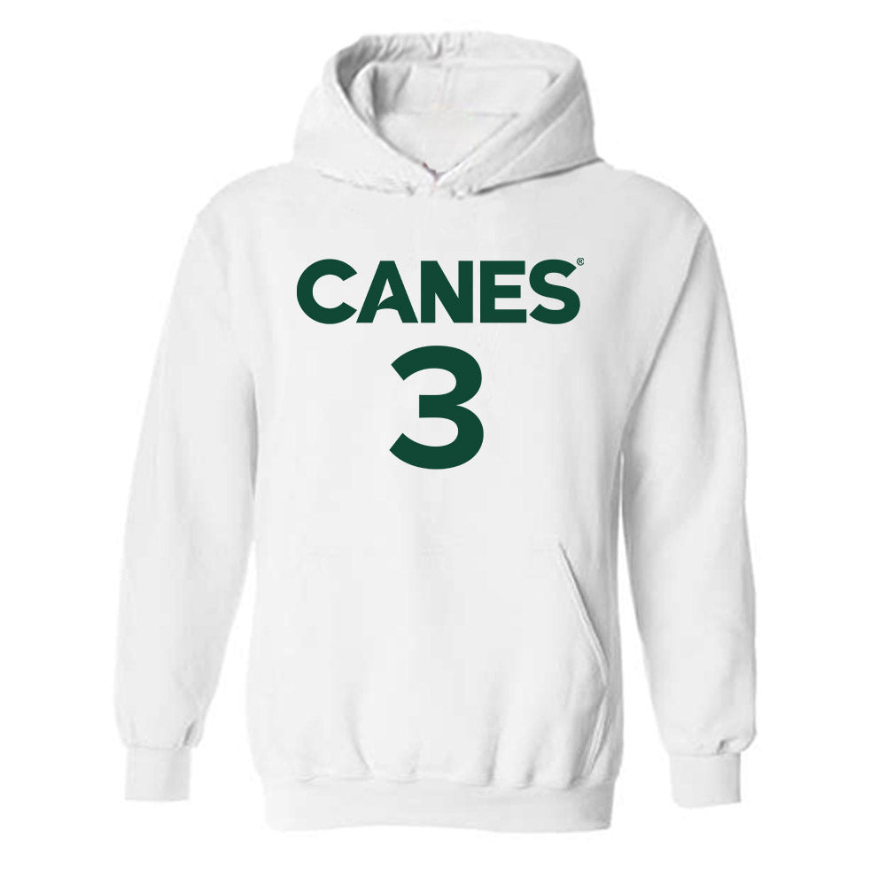 Miami - NCAA Men's Basketball : Tre Donaldson - Replica Shersey Hooded Sweatshirt-0