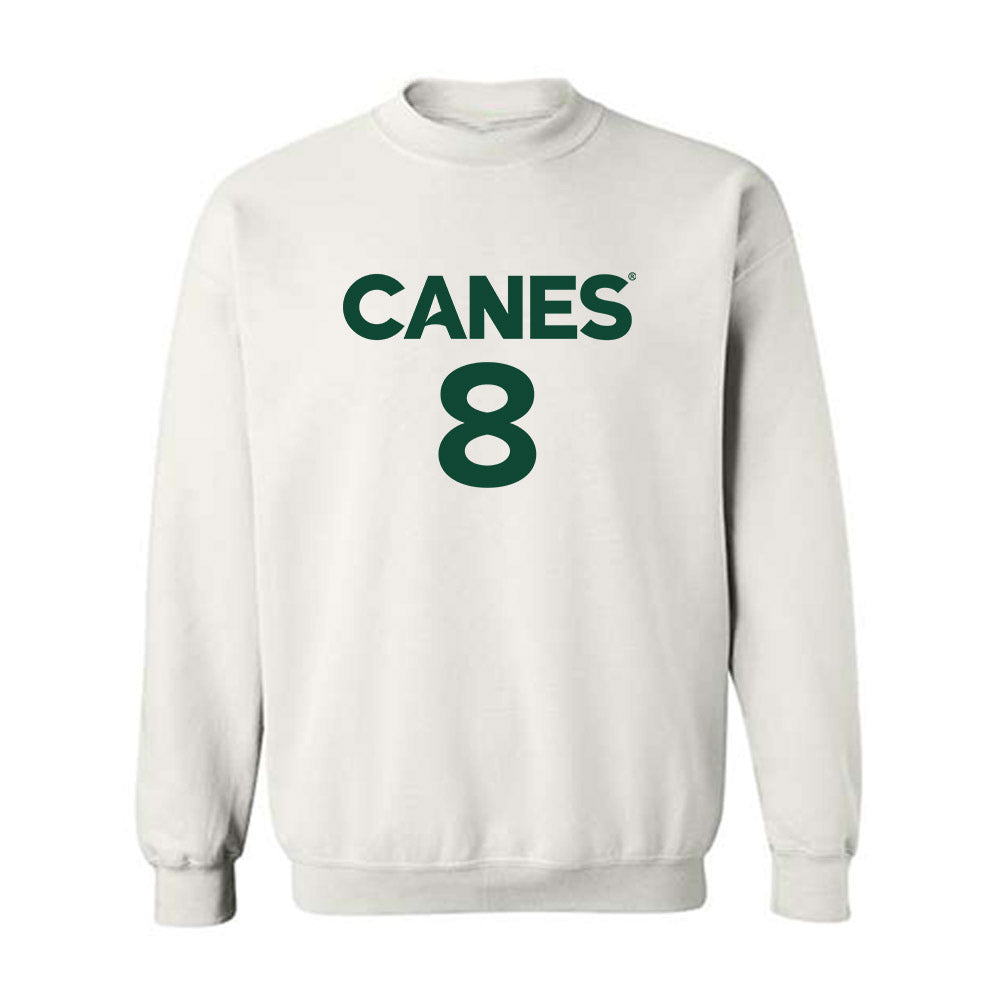 Miami - NCAA Men's Basketball : Xander Alarie - Replica Shersey Crewneck Sweatshirt-0