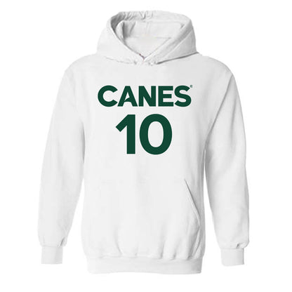 Miami - NCAA Men's Basketball : Paul Djobet - Replica Shersey Hooded Sweatshirt-0