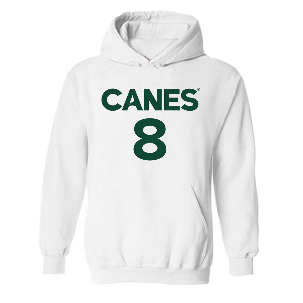 Miami - NCAA Men's Basketball : Xander Alarie - Replica Shersey Hooded Sweatshirt-0