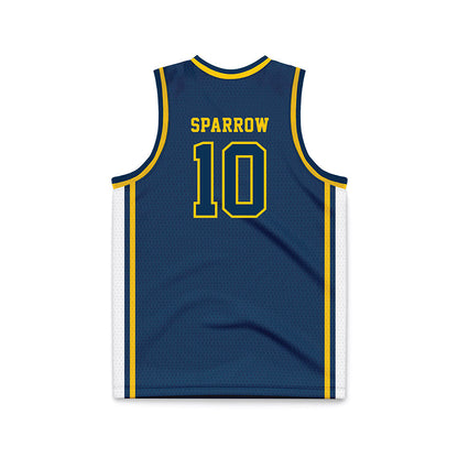 Coppin State - NCAA Men's Basketball : Camaren Sparrow - Navy Basketball Jersey-1