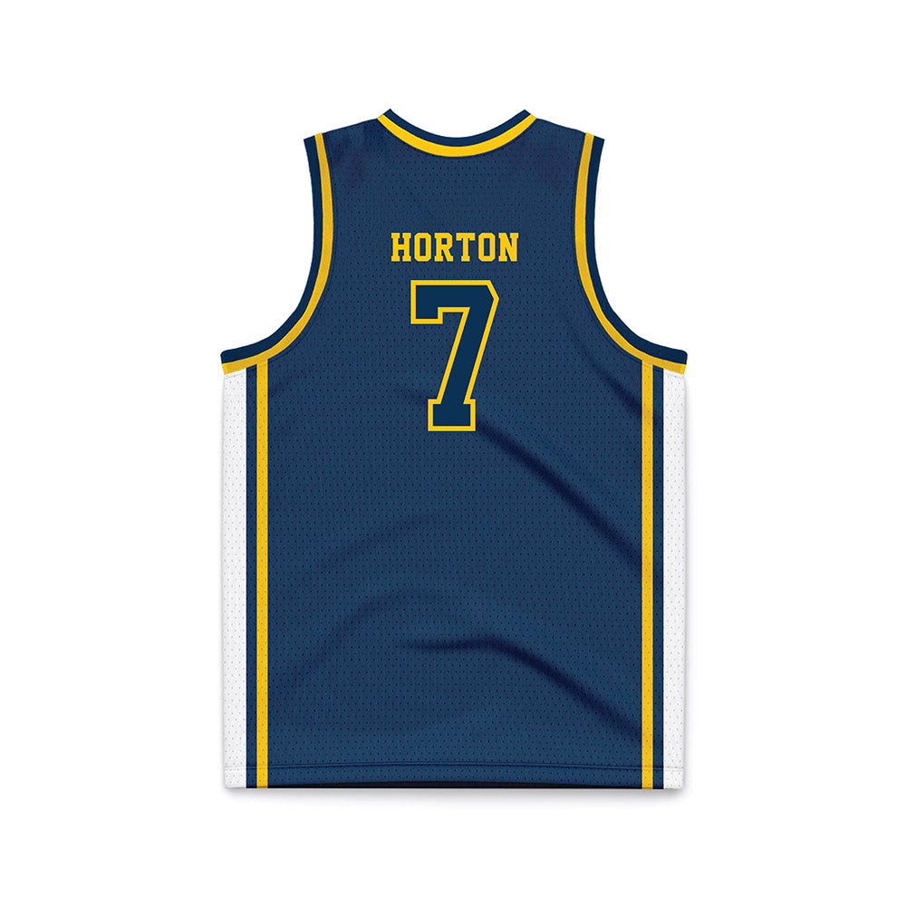 Coppin State - NCAA Men's Basketball : Khali Horton - Navy Basketball Jersey-1