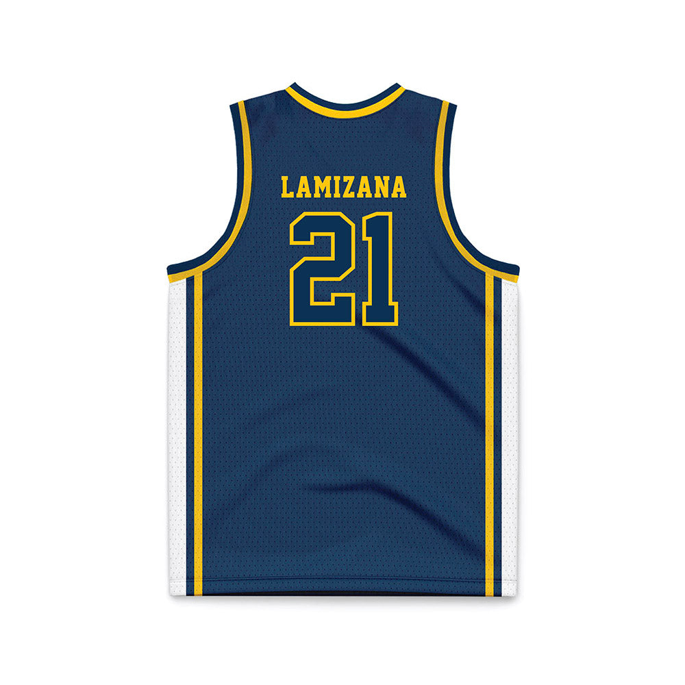 Coppin State - NCAA Men's Basketball : Nelson Lamizana - Navy Basketball Jersey-1