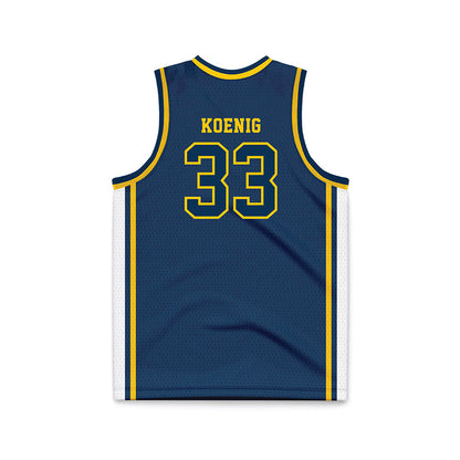 Coppin State - NCAA Men's Basketball : Tyler Koenig - Navy Basketball Jersey-1
