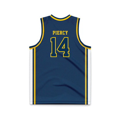 Coppin State - NCAA Men's Basketball : Jamari Piercy - Navy Basketball Jersey-1