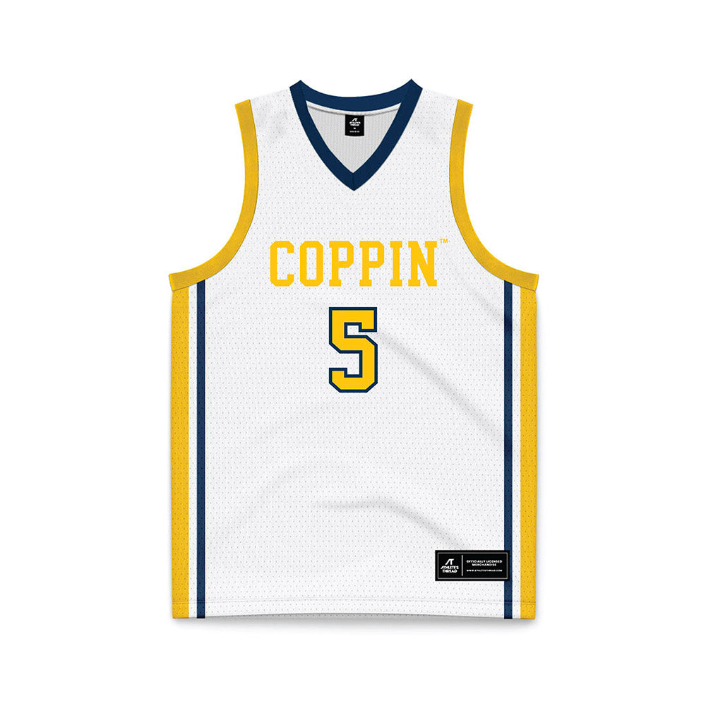 Coppin State - NCAA Women's Basketball : Skylar Barnes - White Basketball Jersey-0