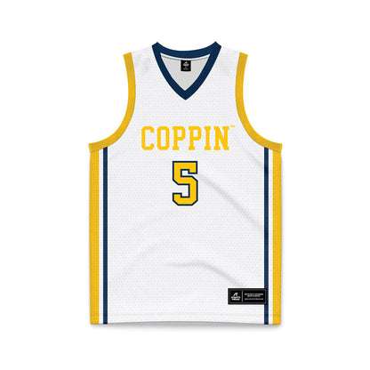 Coppin State - NCAA Women's Basketball : Skylar Barnes - White Basketball Jersey-0
