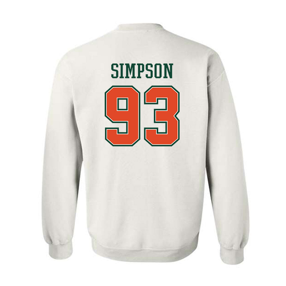 Miami - NCAA Football : Donta Simpson - Crewneck Sweatshirt-1