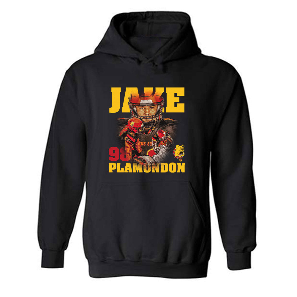 Ferris State - NCAA Football : Jake Plamondon - Player Collage Hooded Sweatshirt-0