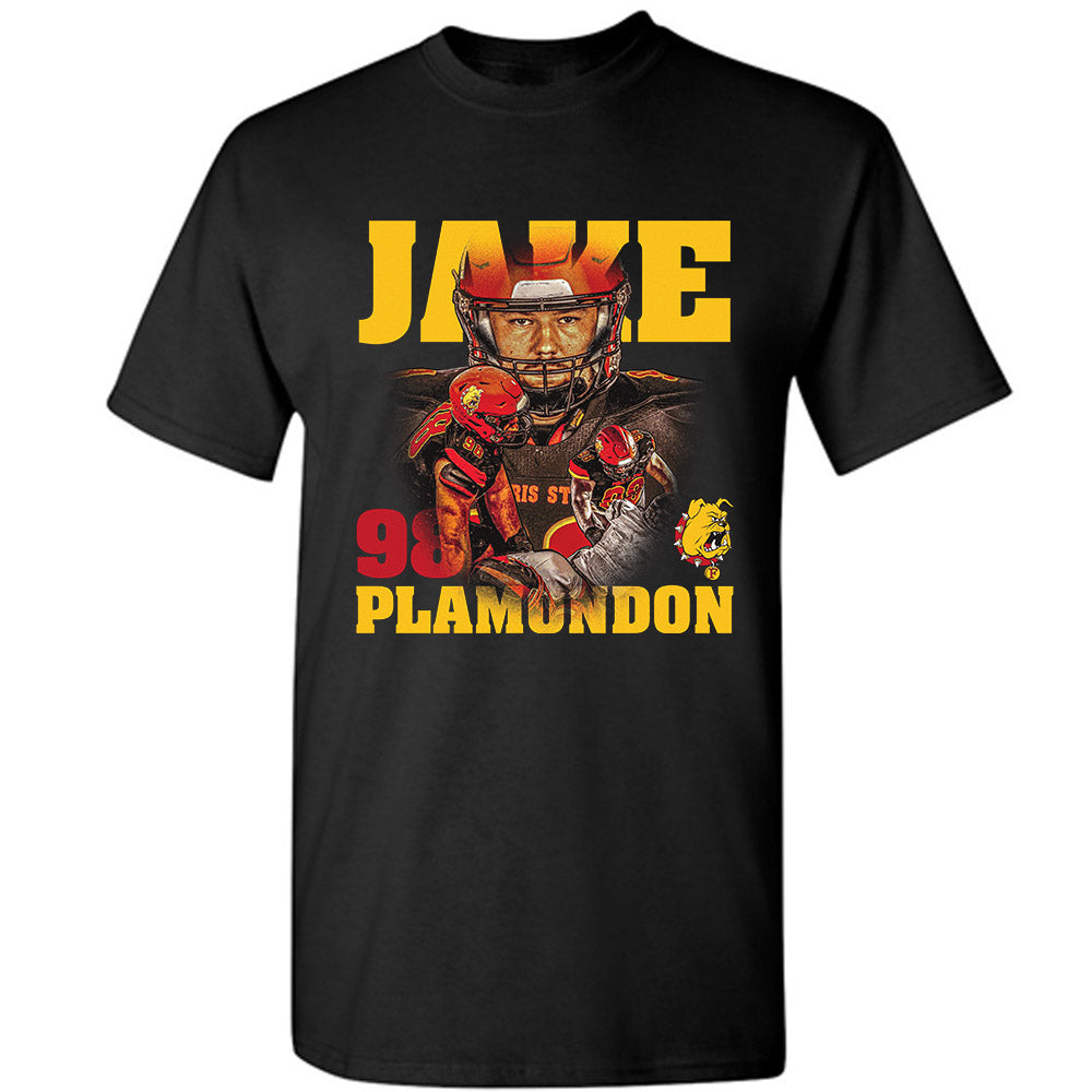 Ferris State - NCAA Football : Jake Plamondon - Player Collage T-Shirt-0