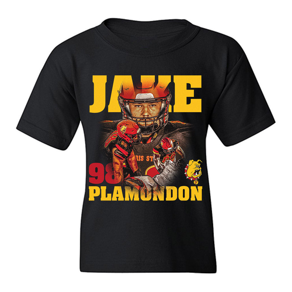 Ferris State - NCAA Football : Jake Plamondon - Player Collage Youth T-Shirt-0