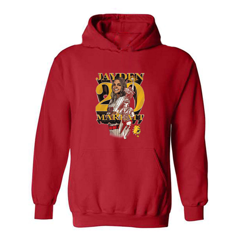 Ferris State - NCAA Softball : Jayden Marlatt - Player Collage Hooded Sweatshirt-0