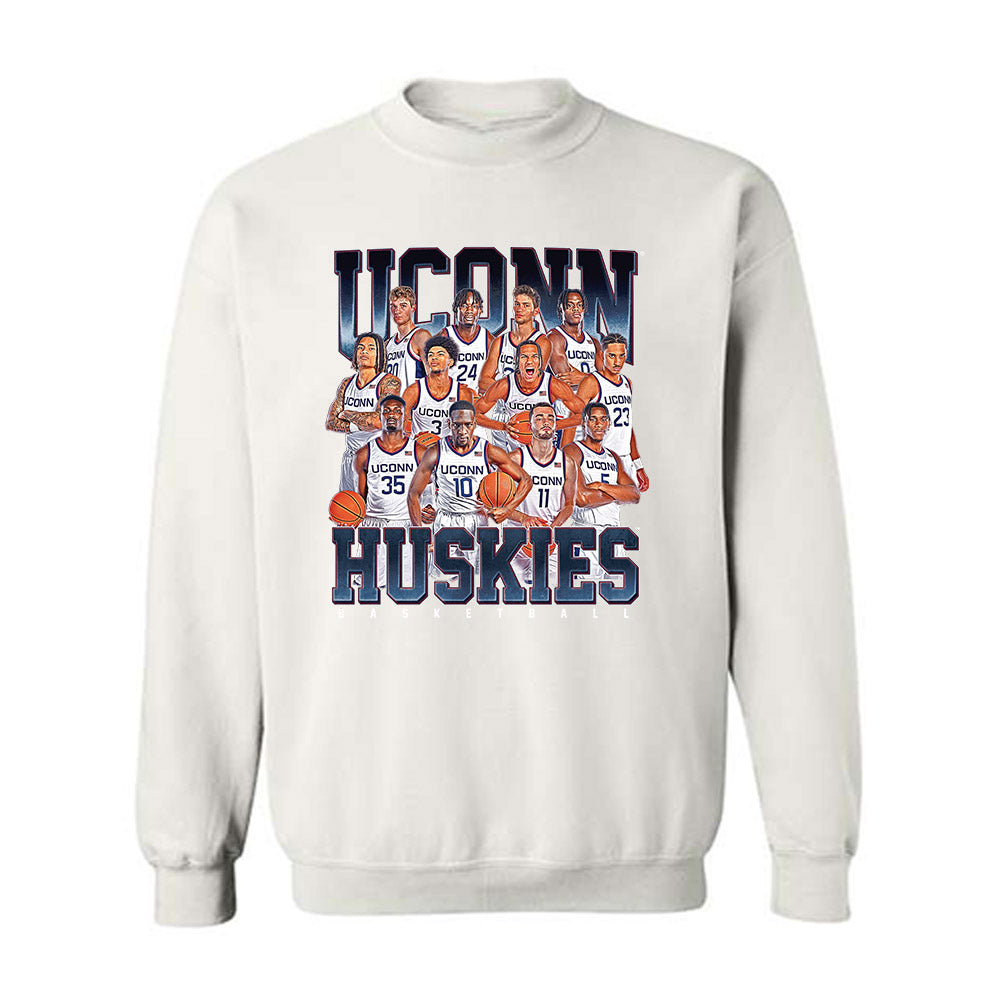 UConn - NCAA Men's Basketball : - Team Collage Crewneck Sweatshirt-0