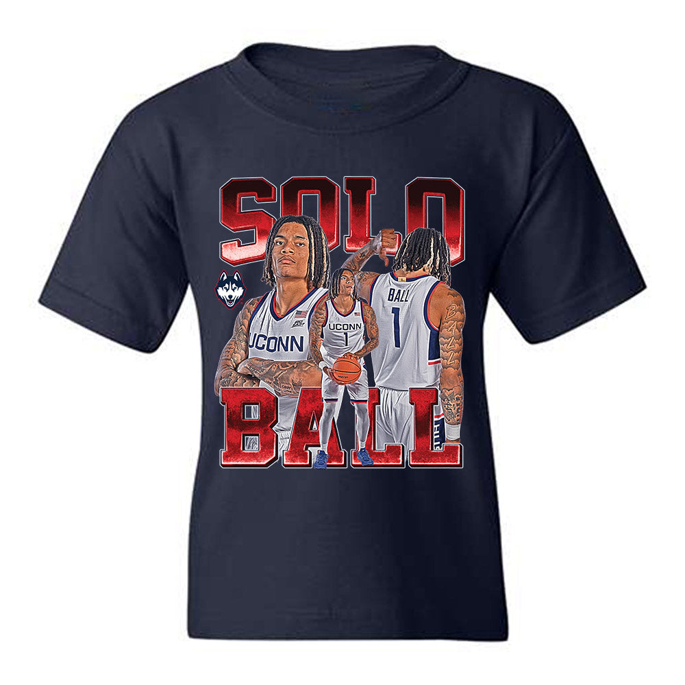 UConn - NCAA Men's Basketball : Solo Ball - Youth T-Shirt-0