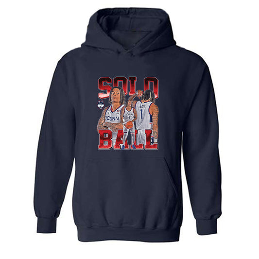 UConn - NCAA Men's Basketball : Solo Ball - Player Collage Hooded Sweatshirt-0