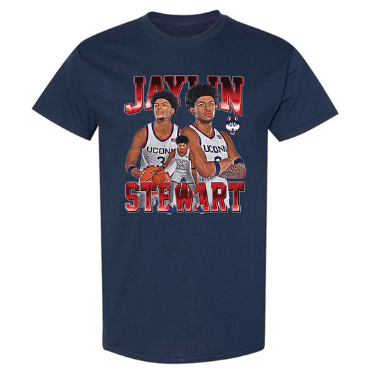 UConn - NCAA Men's Basketball : Jaylin Stewart - Player Collage T-Shirt-0