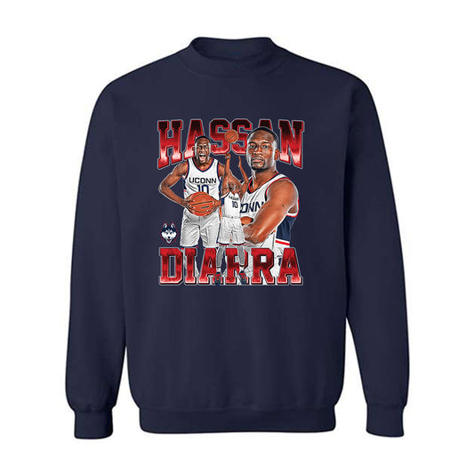 UConn - NCAA Men's Basketball : Hassan Diarra - Crewneck Sweatshirt-0