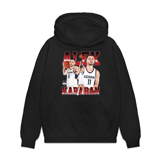 UConn - NCAA Men's Basketball : Alex Karaban - Collage Premium Hooded Sweatshirt-0