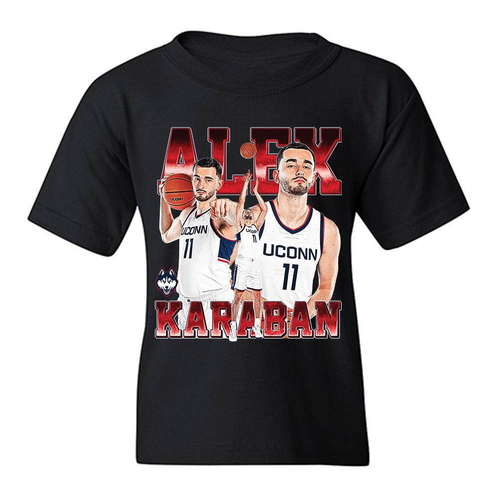 UConn - NCAA Men's Basketball : Alex Karaban - Collage Youth T-Shirt-0