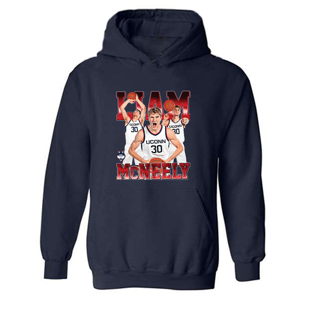 UConn - NCAA Men's Basketball : Liam McNeeley - Player Collage Hooded Sweatshirt-0