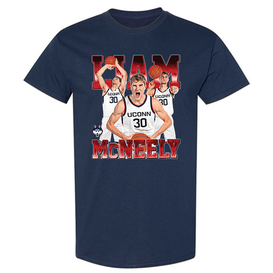 UConn - NCAA Men's Basketball : Liam McNeeley - Player Collage T-Shirt-0