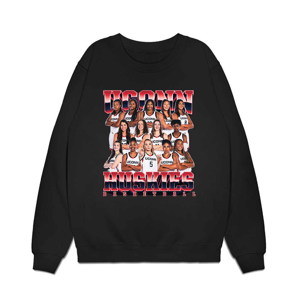 UConn - NCAA Women's Basketball : - Team Collage Premium Crewneck Sweatshirt-0