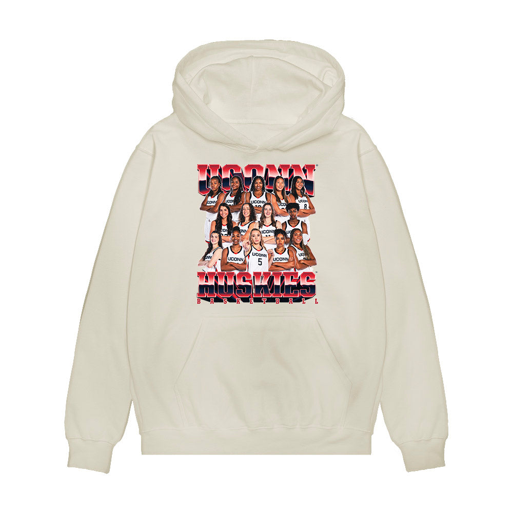 UConn - NCAA Women's Basketball : - Team Collage Premium Hooded Sweatshirt-0