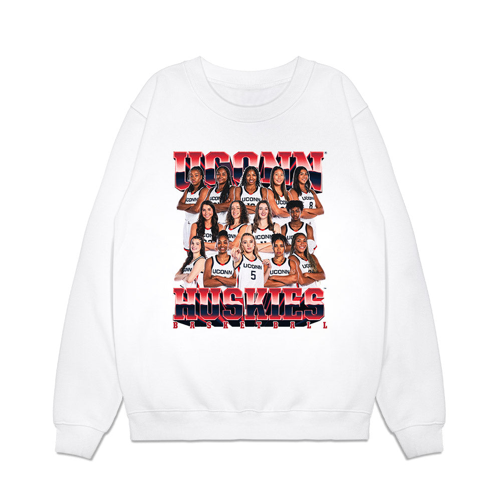 UConn - NCAA Women's Basketball : - Team Collage Premium Crewneck Sweatshirt-0